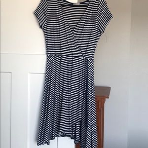 Mint Blue & White Striped Dress